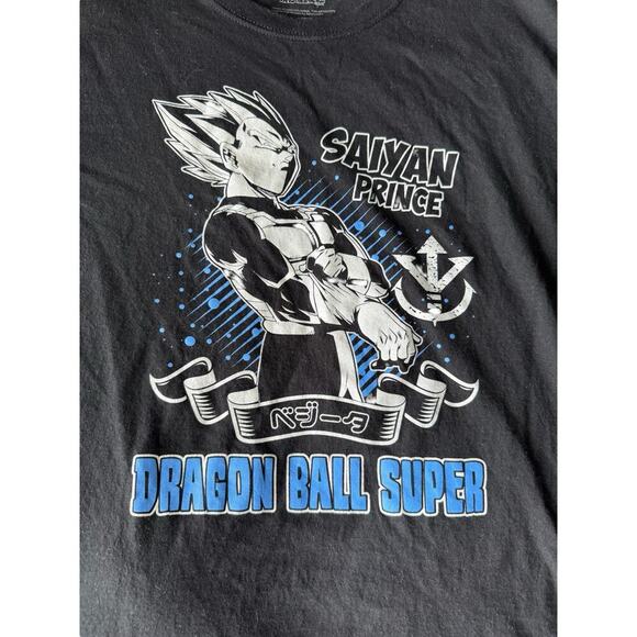 Dragon Ball Super Saiyan Prince Vegeta Graphic T-Shirt Black LG Toei Animation - Picture 4 of 5